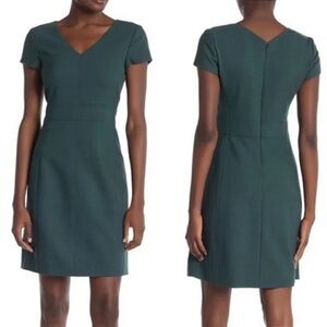 Theory Women’s Tilean Italian Classic Wool Dress Green 8